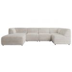 Narożnik MODARO U 5M - strona lewa - beżowy, sztruks