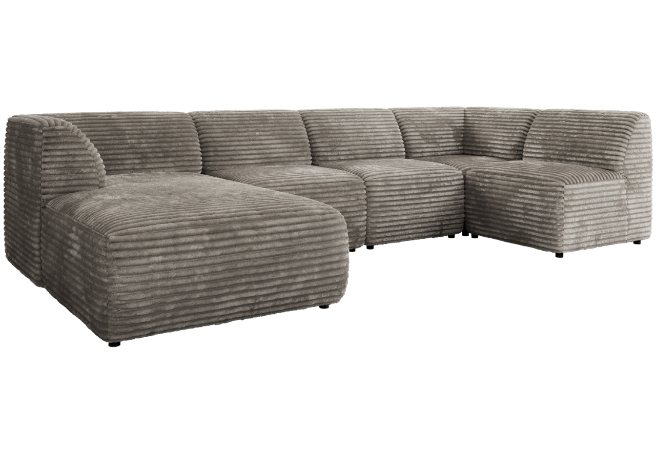 Narożnik MODARO U 5M - strona lewa - jasnobrązowy, sztruks