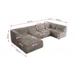 Narożnik MODARO U 5M - strona lewa - jasnobrązowy, sztruks