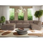 Narożnik MODARO U 5M - strona lewa - brązowy, sztruks