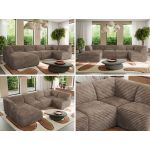 Narożnik MODARO U 5M - strona lewa - brązowy, sztruks