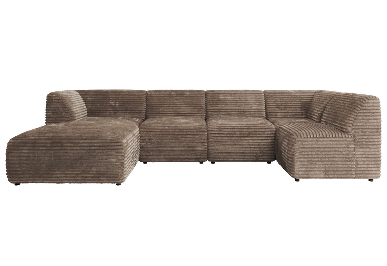 Narożnik MODARO U 5M - strona lewa - brązowy, sztruks