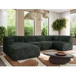 Narożnik MODARO U 5M - strona lewa - ciemnozielony, sztruks