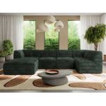 Narożnik MODARO U 5M - strona lewa - ciemnozielony, sztruks