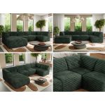 Narożnik MODARO U 5M - strona lewa - ciemnozielony, sztruks