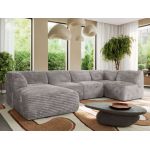 Narożnik MODARO U 5M - strona lewa - jasnoszary, sztruks