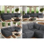 Narożnik MODARO U 5M - strona lewa - szary, sztruks