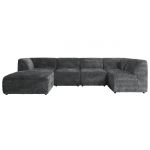 Narożnik MODARO U 5M - strona lewa - szary, sztruks