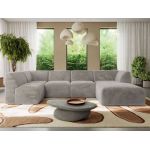 Narożnik MODARO U 5M - strona prawa - jasnoszary, plusz