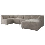 Narożnik MODARO U 5M - strona prawa - jasnoszary, plusz