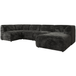 Narożnik MODARO U 5M - strona prawa - ciemnoszary, plusz