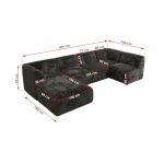 Narożnik MODARO U 5M - strona prawa - ciemnoszary, plusz