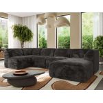 Narożnik MODARO U 5M - strona prawa - ciemnoszary, plusz