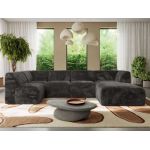 Narożnik MODARO U 5M - strona prawa - ciemnoszary, plusz