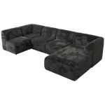 Narożnik MODARO U 5M - strona prawa - ciemnoszary, plusz