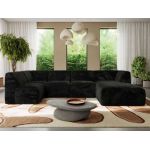 Narożnik MODARO U 5M - strona prawa - czarny, plusz