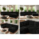 Narożnik MODARO U 5M - strona prawa - czarny, plusz