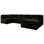 Narożnik MODARO U 5M - strona prawa - czarny, plusz