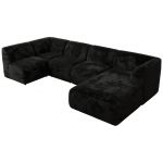 Narożnik MODARO U 5M - strona prawa - czarny, plusz