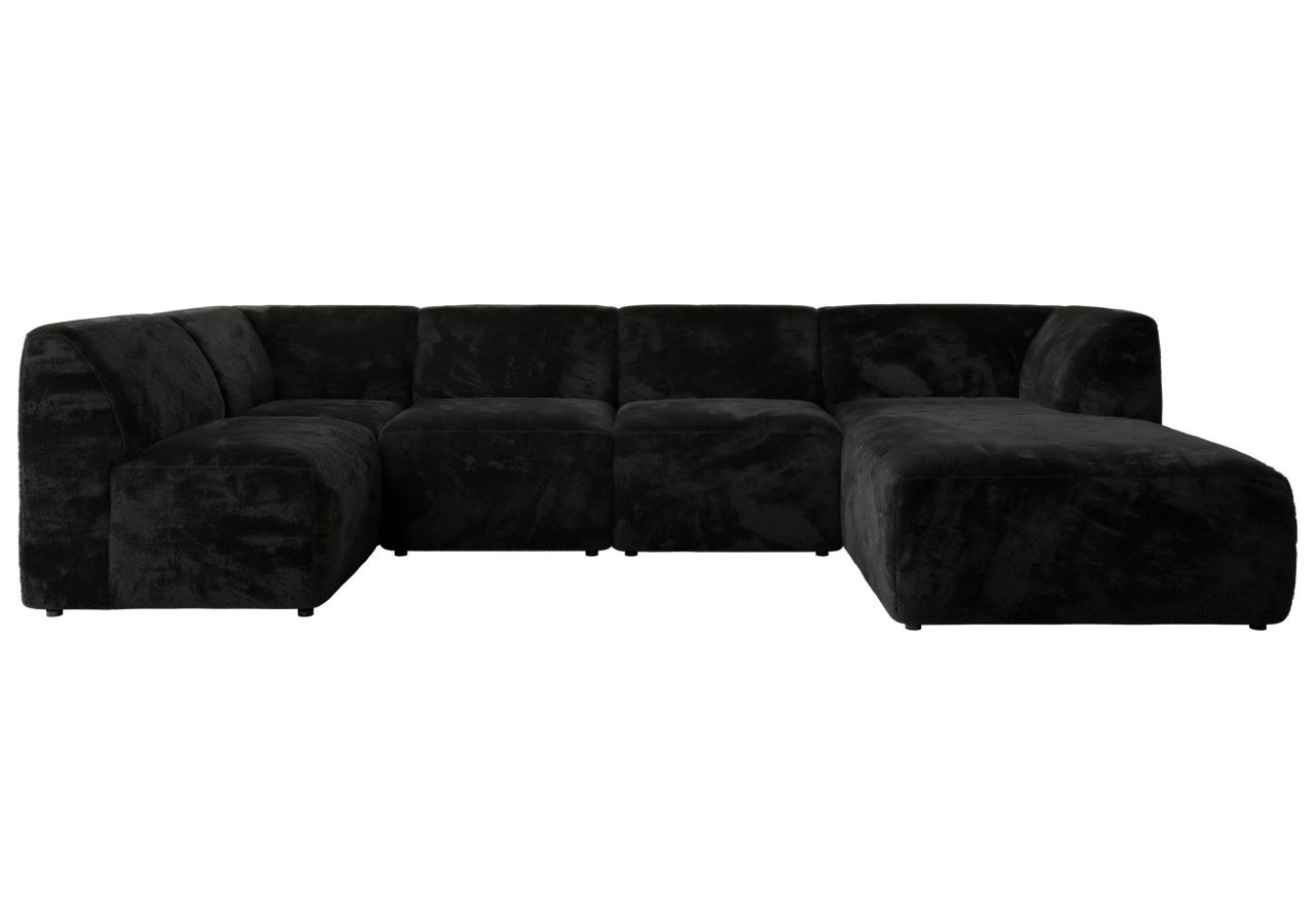 Narożnik MODARO U 5M - strona prawa - czarny, plusz