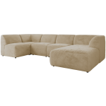 Narożnik MODARO U 5M - strona prawa - kremowy, plusz