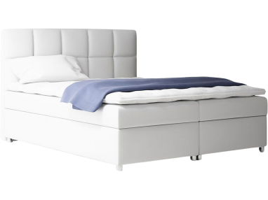 Nowoczesne i wygodne łóżko do sypialni z opcją wyboru materaca i wysokim zagłowiem - HERMAN / Madryt 920
