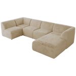 Narożnik MODARO U 5M - strona prawa - kremowy, plusz