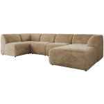 Narożnik MODARO U 5M - strona prawa - beżowy, plusz