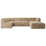 Narożnik MODARO U 5M - strona prawa - beżowy, plusz