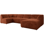 Narożnik MODARO U 5M - strona prawa - pomarańczowy, plusz