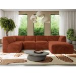 Narożnik MODARO U 5M - strona prawa - pomarańczowy, plusz