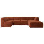 Narożnik MODARO U 5M - strona prawa - pomarańczowy, plusz