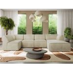 Narożnik MODARO U 5M - strona prawa - beżowy, welwet