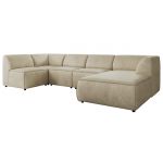 Narożnik MODARO U 5M - strona prawa - beżowy, welwet