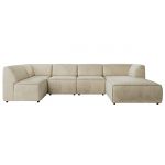 Narożnik MODARO U 5M - strona prawa - beżowy, welwet