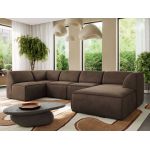 Narożnik MODARO U 5M - strona prawa - brązowy, welwet