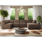 Narożnik MODARO U 5M - strona prawa - brązowy, welwet