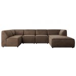 Narożnik MODARO U 5M - strona prawa - brązowy, welwet