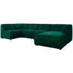 Narożnik MODARO U 5M - strona prawa - ciemnozielony, welwet