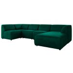 Narożnik MODARO U 5M - strona prawa - ciemnozielony, welwet
