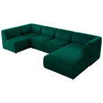 Narożnik MODARO U 5M - strona prawa - ciemnozielony, welwet