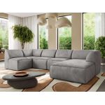 Narożnik MODARO U 5M - strona prawa - jasnoszary, welwet