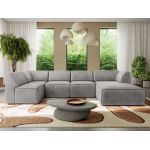 Narożnik MODARO U 5M - strona prawa - jasnoszary, welwet