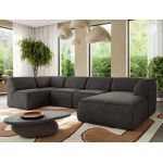 Narożnik MODARO U 5M - strona prawa - ciemnoszary, welwet