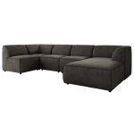 Narożnik MODARO U 5M - strona prawa - ciemnoszary, welwet