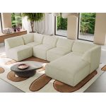 Narożnik MODARO U 5M - strona prawa - kremowy, struktura