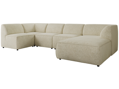 Narożnik MODARO U 5M - strona prawa - kremowy, struktura