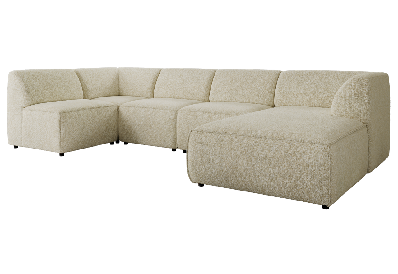 Narożnik MODARO U 5M - strona prawa - kremowy, struktura