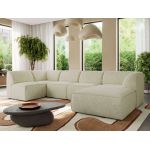 Narożnik MODARO U 5M - strona prawa - kremowy, struktura