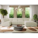 Narożnik MODARO U 5M - strona prawa - kremowy, struktura